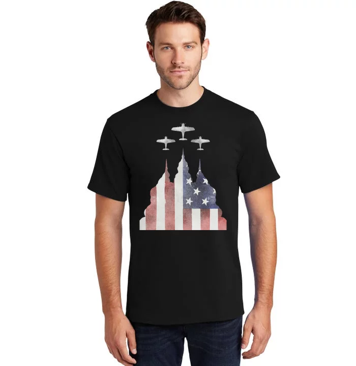 America Plane Patriotic Tall T-Shirt