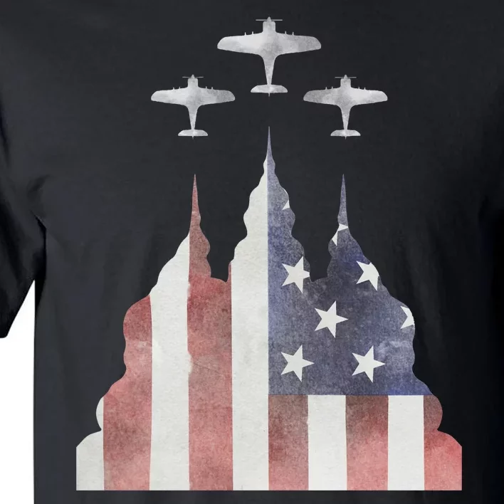 America Plane Patriotic Tall T-Shirt