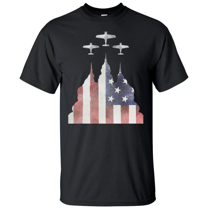 America Plane Patriotic Tall T-Shirt