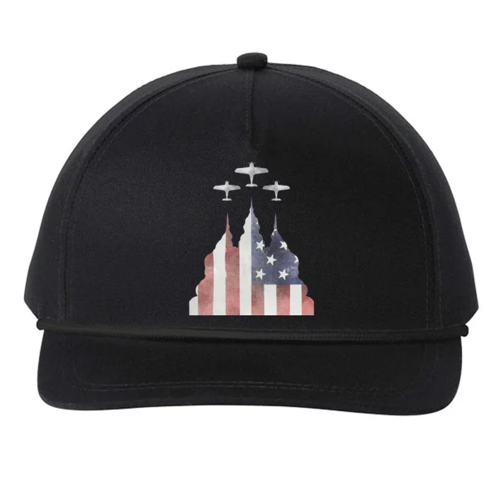 America Plane Patriotic Snapback Five-Panel Rope Hat