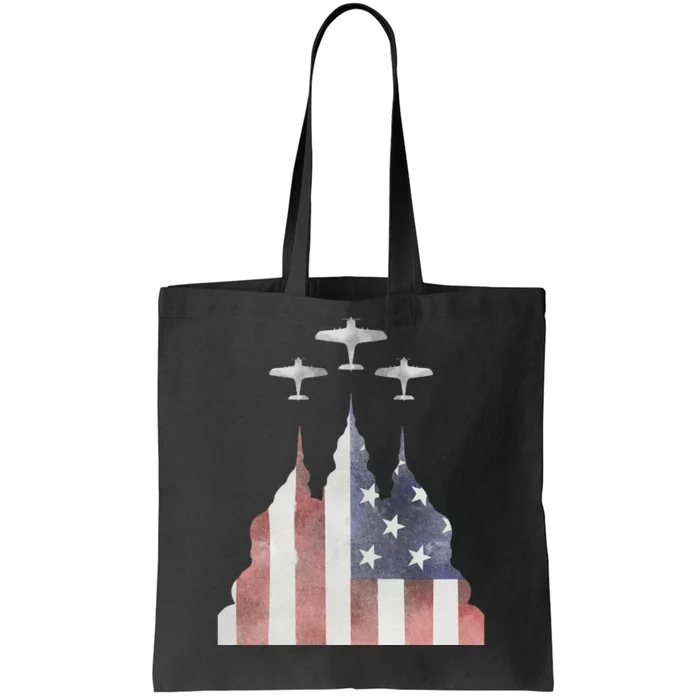 America Plane Patriotic Tote Bag