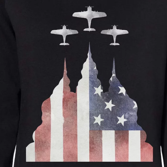 America Plane Patriotic Womens California Wash Sweatshirt