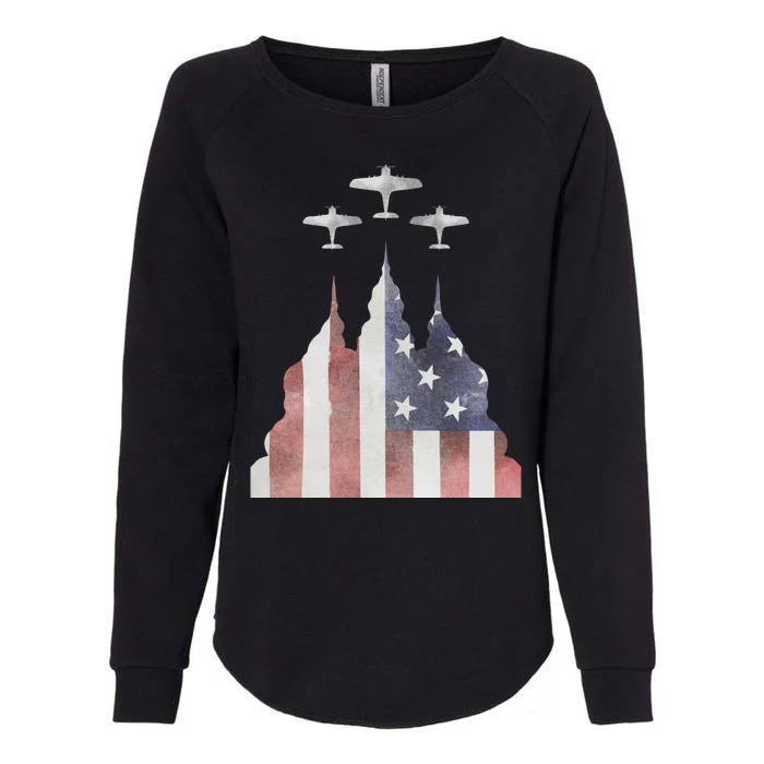 America Plane Patriotic Womens California Wash Sweatshirt