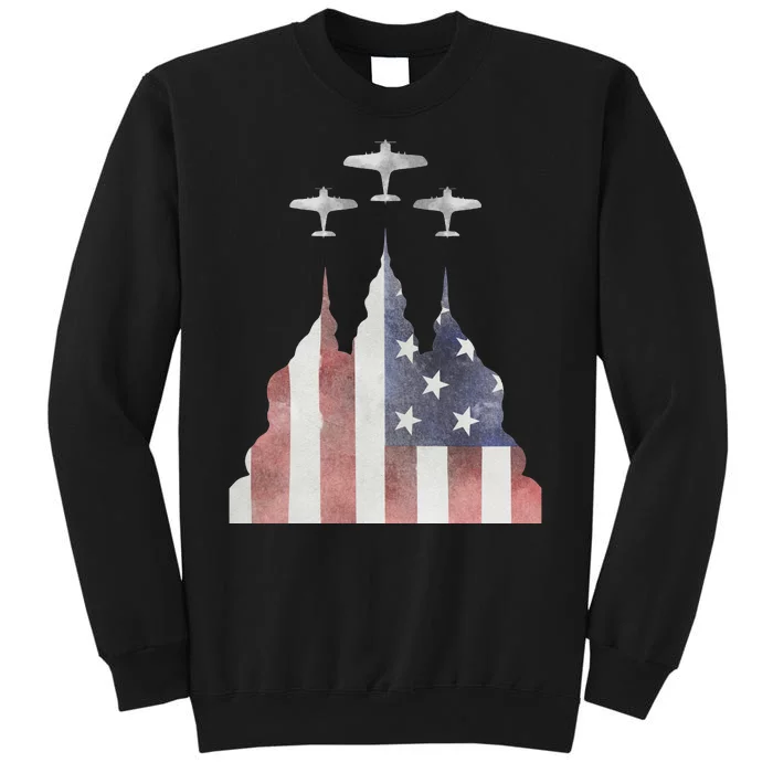 America Plane Patriotic Tall Sweatshirt