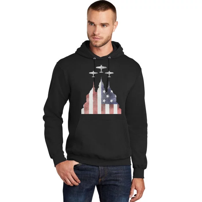 America Plane Patriotic Tall Hoodie