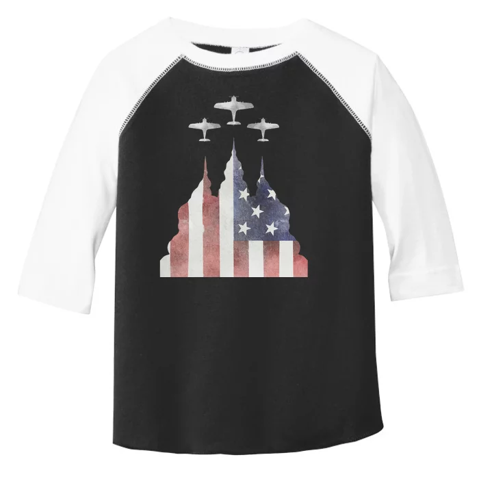 America Plane Patriotic Toddler Fine Jersey T-Shirt