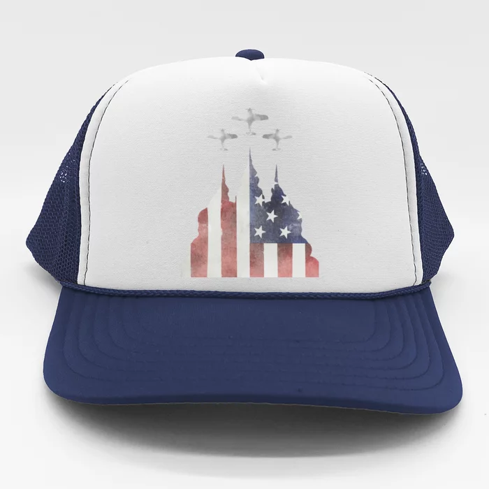 America Plane Patriotic Trucker Hat