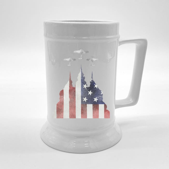 America Plane Patriotic Front & Back Beer Stein