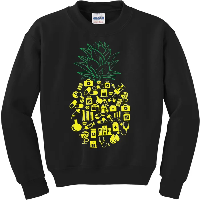 Aloha Pineapple Pharmacy Summer Nurse Gift Kids Sweatshirt