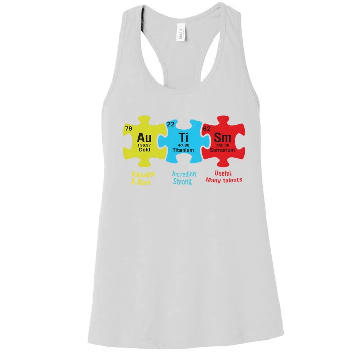 Autism Puzzle Piece Autism Awareness Month Women's Racerback Tank