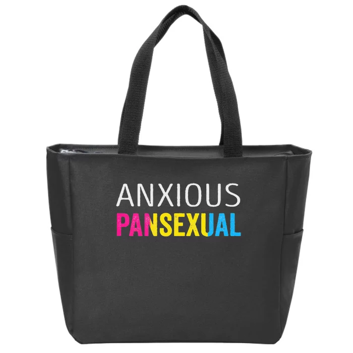 Anxious Pansexual Pride Zip Tote Bag