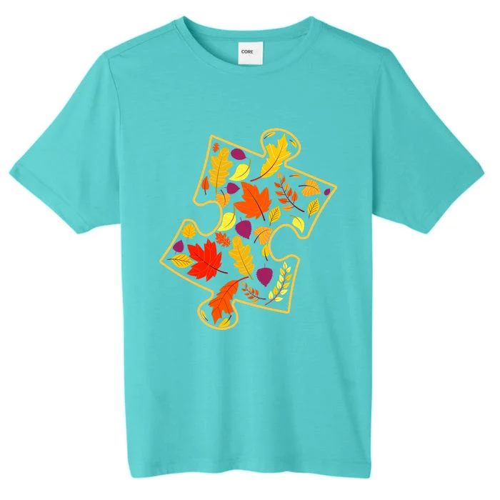 Autism Puzzle Piece Fall Season Autumn Autism Awareness ChromaSoft Performance T-Shirt