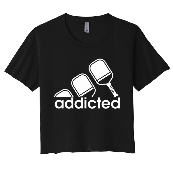 Addicted Pickleball Player Women's Crop Top Tee