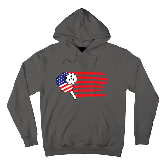 American Patriotic Pickleball Paddles Best Gift Pickleball Us Flag Tall Hoodie