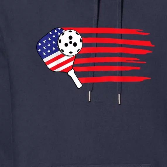 American Patriotic Pickleball Paddles Best Gift Pickleball Us Flag Premium Hoodie