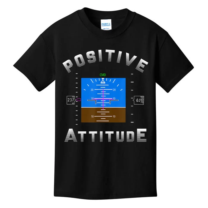 Aviation Pilot Primary Flight Display Positive Attitude Kids T-Shirt