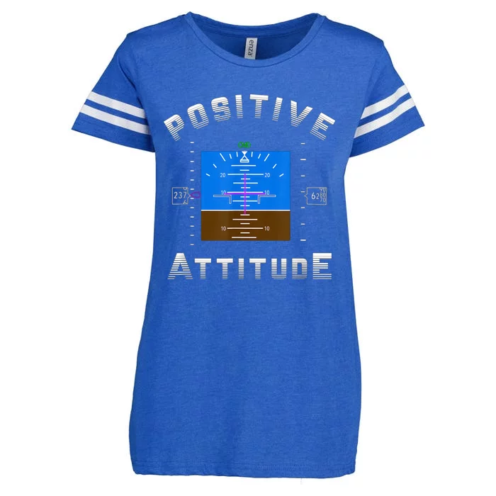 Aviation Pilot Primary Flight Display Positive Attitude Enza Ladies Jersey Football T-Shirt