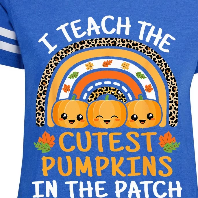 Adorable Pumpkin Patch Teacher Halloween Costume Enza Ladies Jersey Football T-Shirt