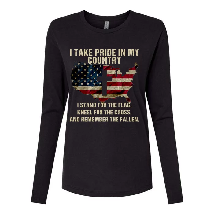 American Pride: Patriotic American Flag Cool Gift Cool Gift Womens Cotton Relaxed Long Sleeve T-Shirt