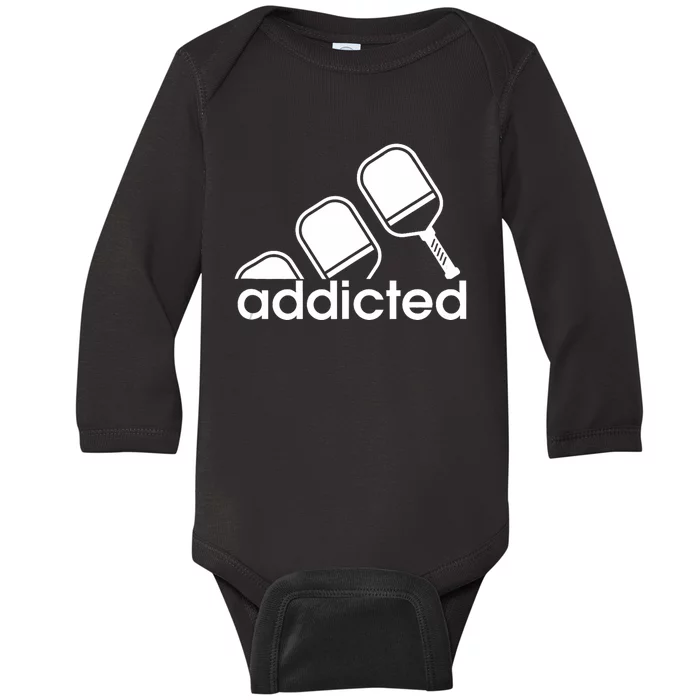 Addicted Pickleball Player Baby Long Sleeve Bodysuit