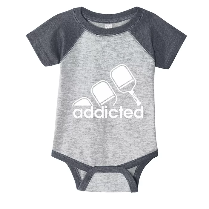 Addicted Pickleball Player Infant Baby Jersey Bodysuit