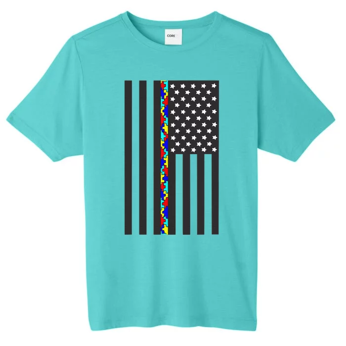 Autism Puzzle Piece Flag Autism Awareness Month ChromaSoft Performance T-Shirt