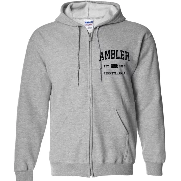 Ambler Pennsylvania Pa Vintage Athletic Full Zip Hoodie