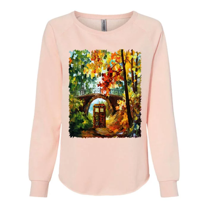 Abandoned Public Phone Under The Bridge Womens California Wash Sweatshirt