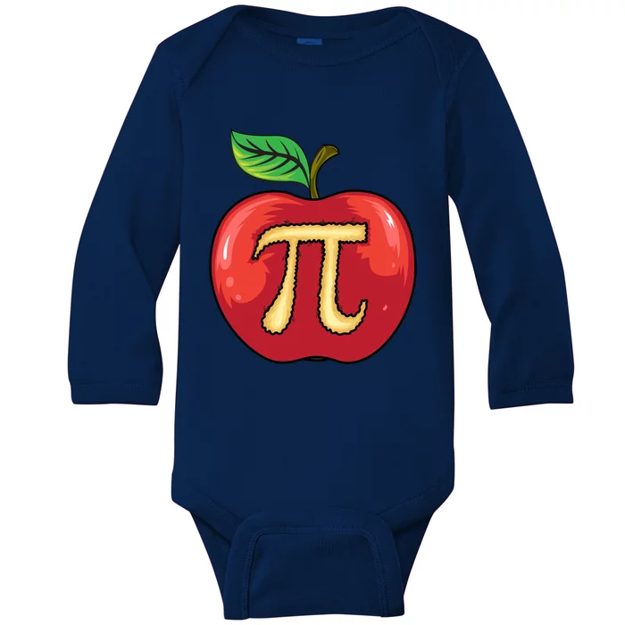 Apple Pie Pi Day Cute Mathematicians Funny Math Gift Baby Long Sleeve Bodysuit