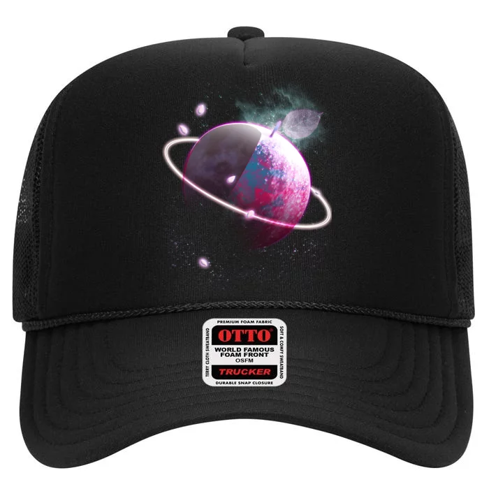 Apple Nebula Space Planet High Crown Mesh Trucker Hat