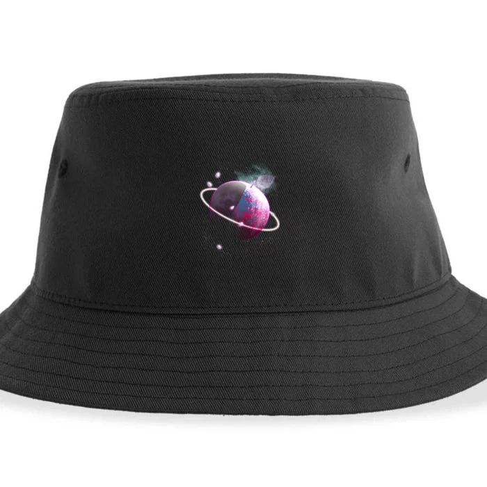 Apple Nebula Space Planet Sustainable Bucket Hat