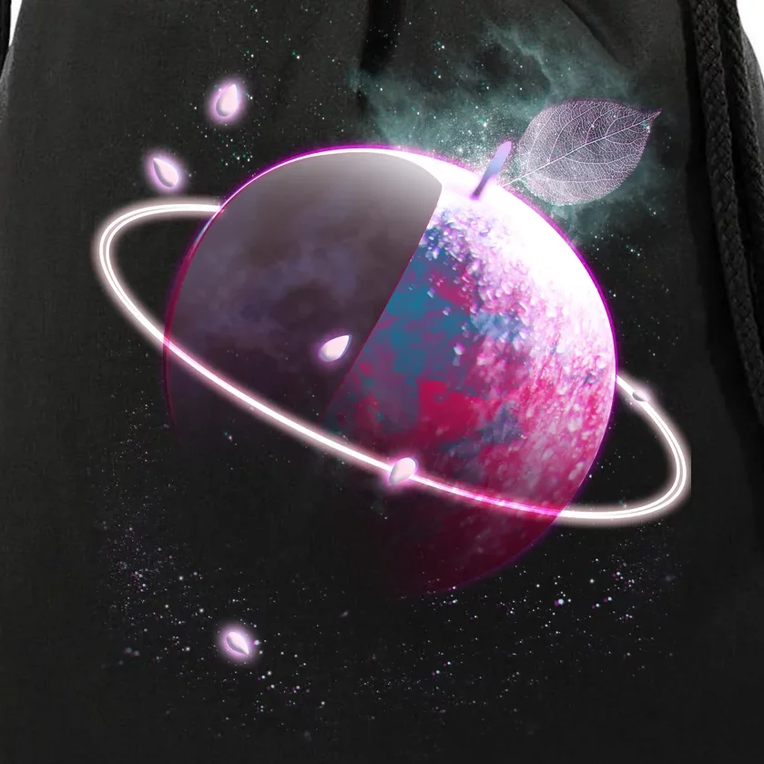 Apple Nebula Space Planet Drawstring Bag