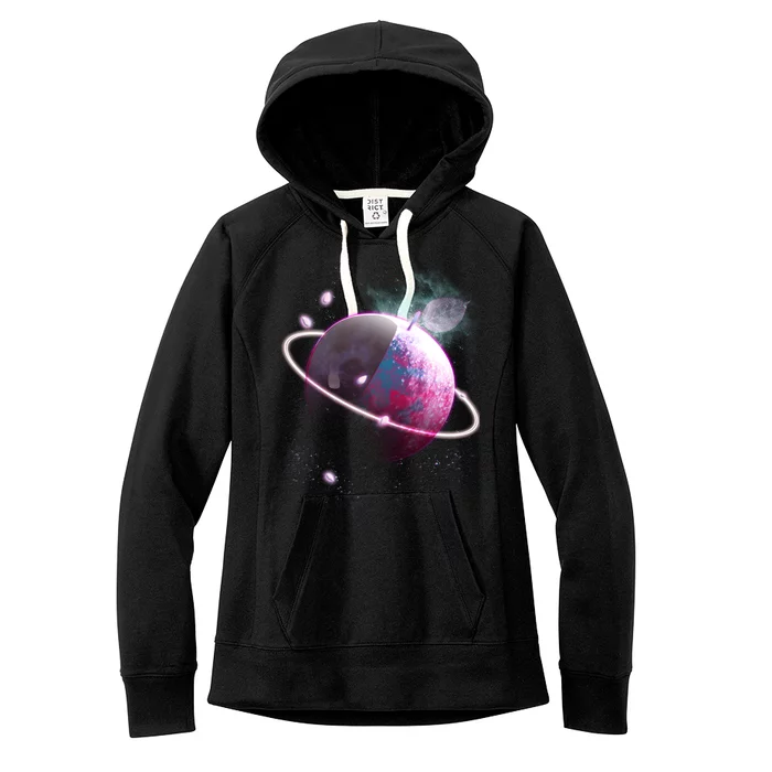 Apple Nebula Space Planet Women's Fleece Hoodie