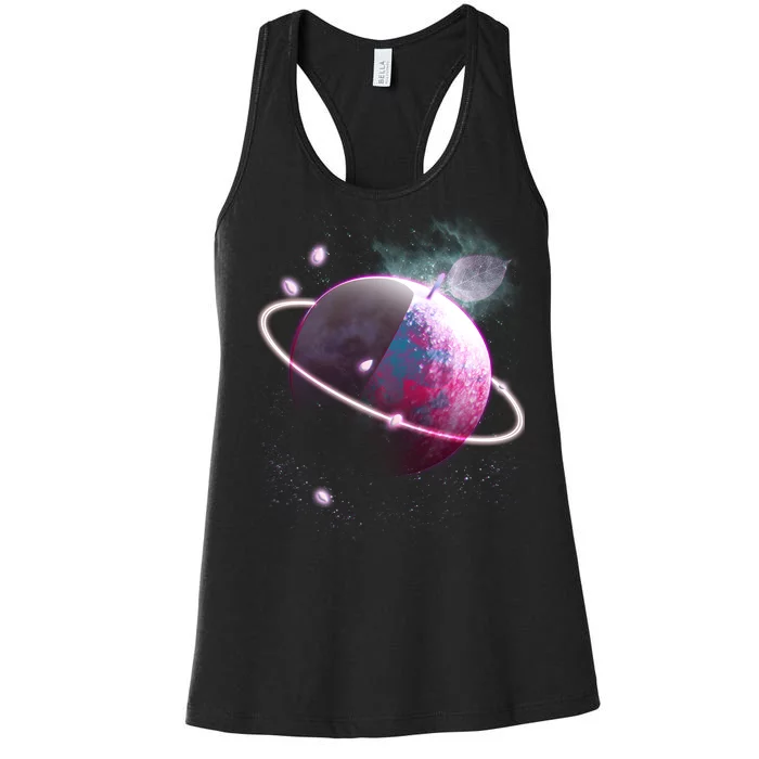 Apple Nebula Space Planet Women's Racerback Tank