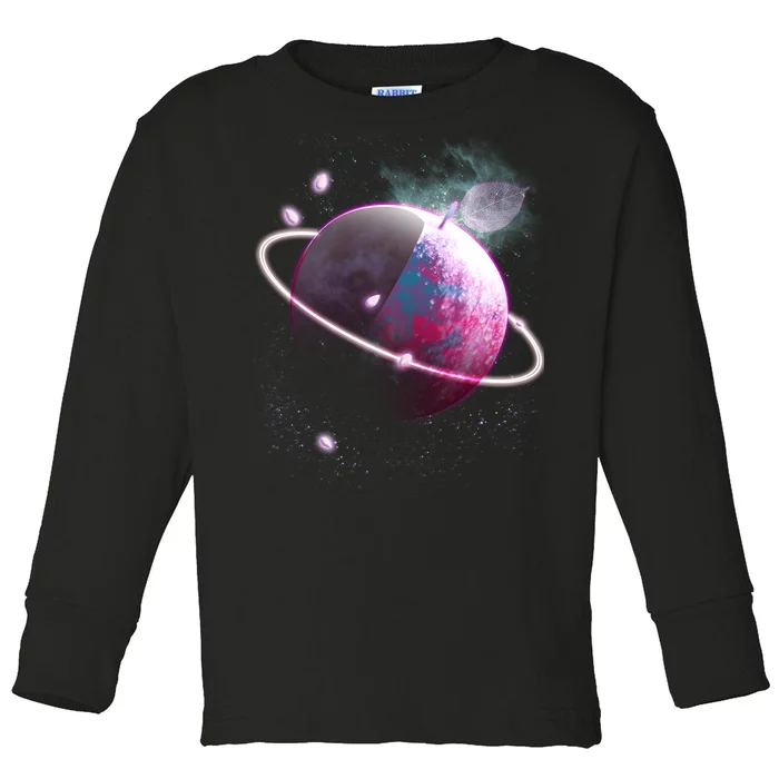 Apple Nebula Space Planet Toddler Long Sleeve Shirt