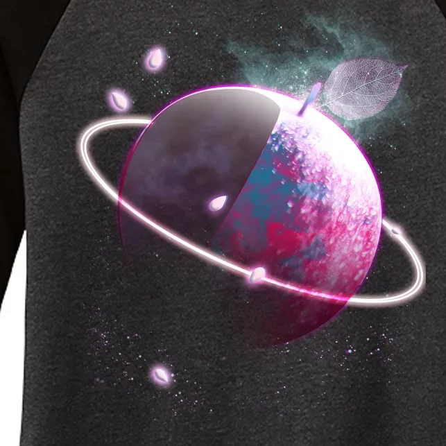 Apple Nebula Space Planet Women's Tri-Blend 3/4-Sleeve Raglan Shirt