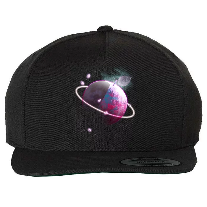 Apple Nebula Space Planet Wool Snapback Cap