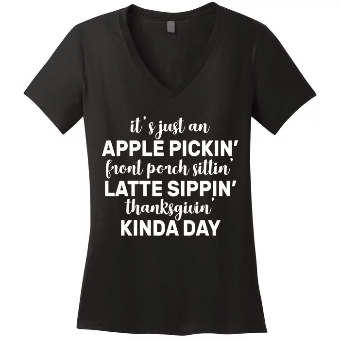 Apple Picking Season Women's V-Neck T-Shirt