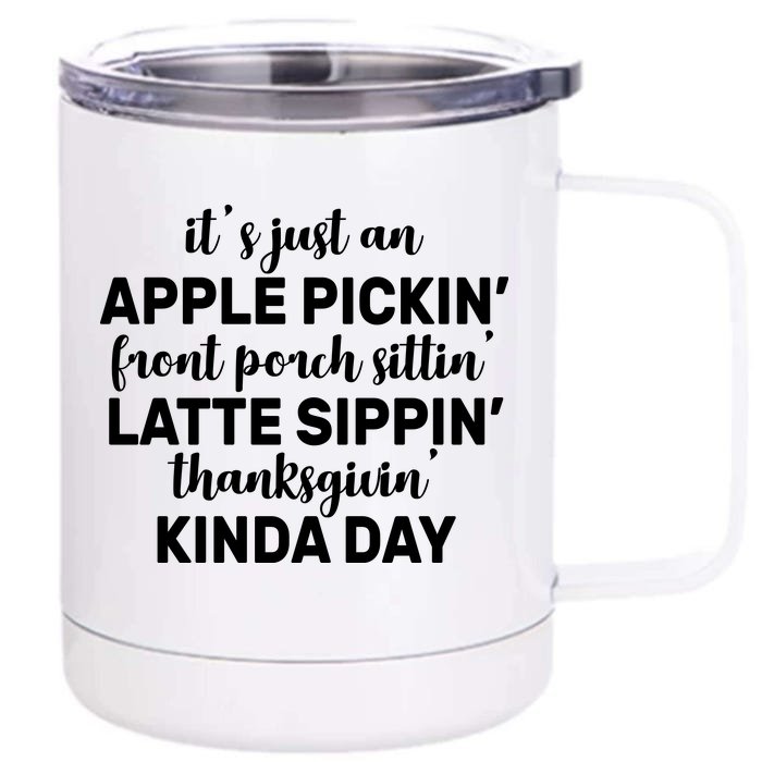 Apple Picking Season Front & Back 12oz Stainless Steel Tumbler Cup