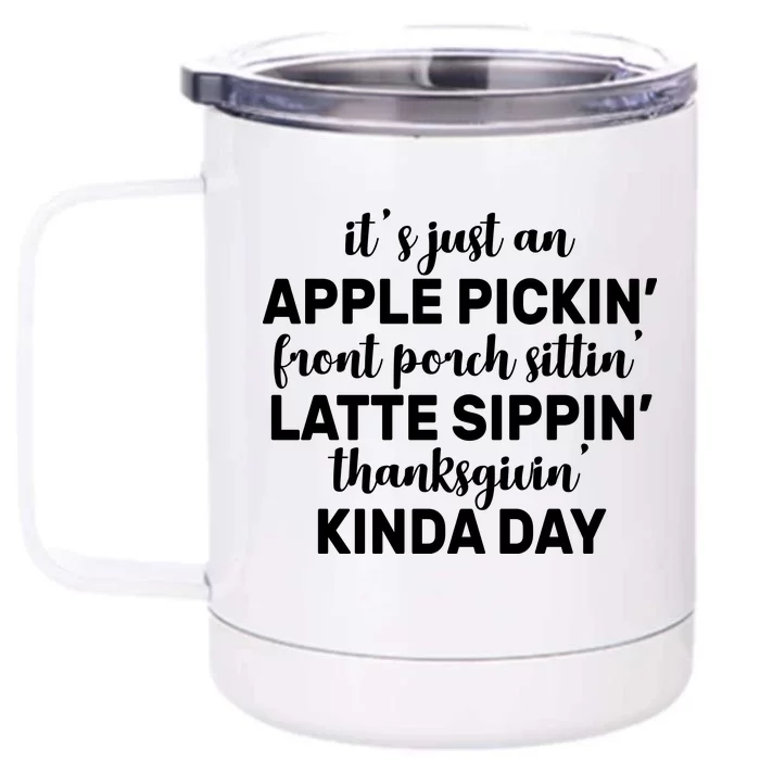 Apple Picking Season Front & Back 12oz Stainless Steel Tumbler Cup