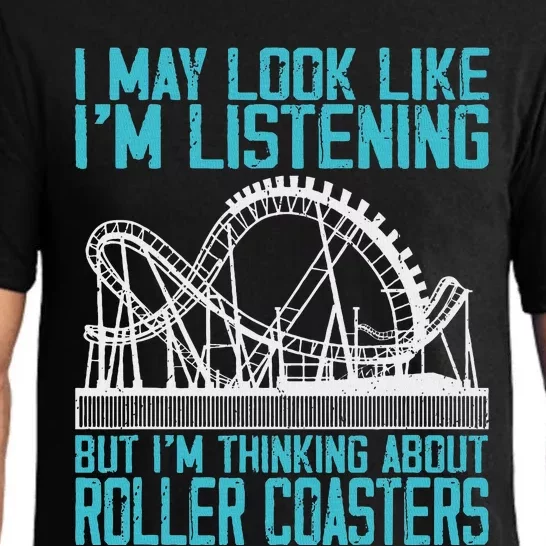 Amusement Park Riding Lover Funny Roller Coasters Rider Pajama Set