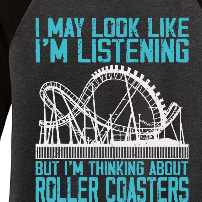 Amusement Park Riding Lover Funny Roller Coasters Rider Women's Tri-Blend 3/4-Sleeve Raglan Shirt