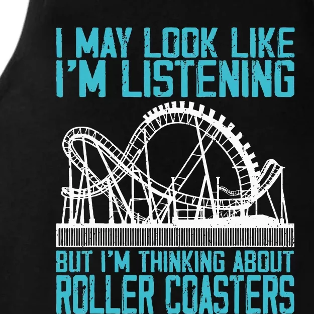 Amusement Park Riding Lover Funny Roller Coasters Rider Ladies Tri-Blend Wicking Tank