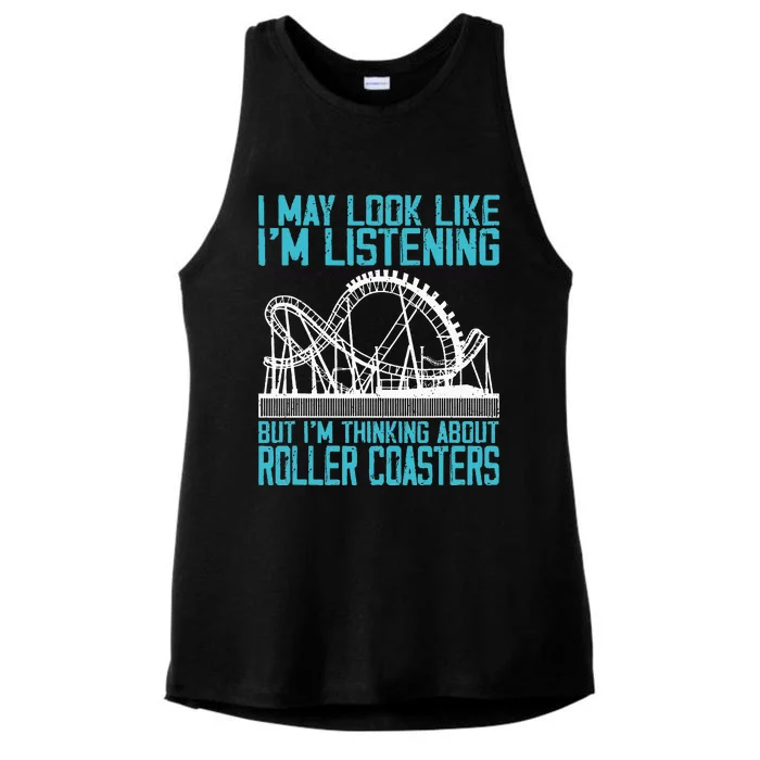 Amusement Park Riding Lover Funny Roller Coasters Rider Ladies Tri-Blend Wicking Tank