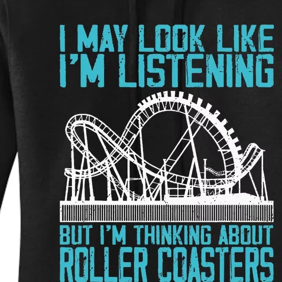 Amusement Park Riding Lover Funny Roller Coasters Rider Women's Pullover Hoodie