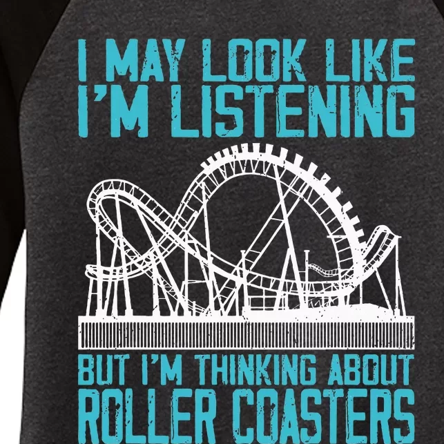 Amusement Park Riding Lover Funny Roller Coasters Rider Women's Tri-Blend 3/4-Sleeve Raglan Shirt