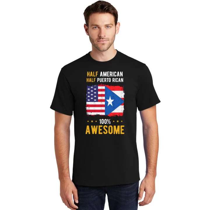 American Puerto Rican Flag Half American Half Puerto Rican Tall T-Shirt