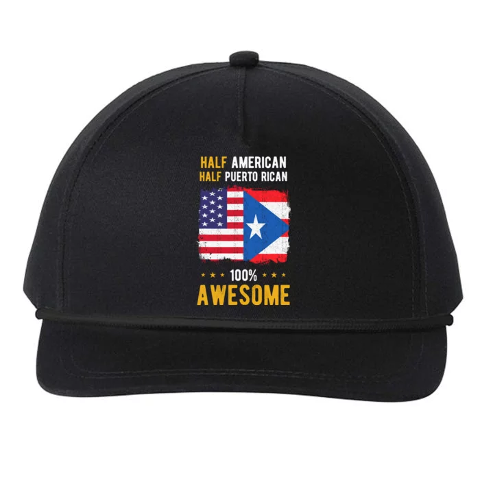 American Puerto Rican Flag Half American Half Puerto Rican Snapback Five-Panel Rope Hat