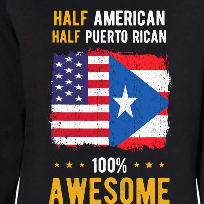 American Puerto Rican Flag Half American Half Puerto Rican Womens California Wash Sweatshirt