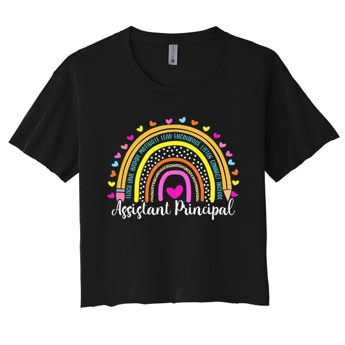 Assistant Principal Rainbow Ill Be There For You School Women's Crop Top Tee